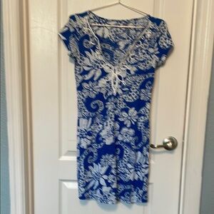 Lilly Pulitzer Floral Blue and White Mini Dress